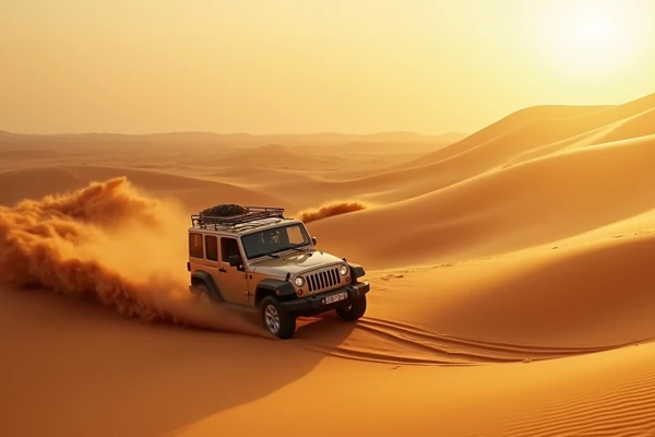 لندکروزسواری روی شن در سافاری دبی